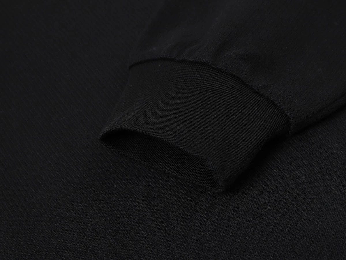 430 GSM BOXY CROPPED FIT QUARTER-ZIP 'BLACK' SWEATSHIRT