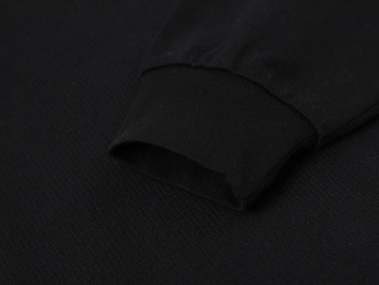 360 GSM 100% COTTON BOXY CROPPED FIT QUARTER-ZIP 'BLACK 'SWEATSHIRT