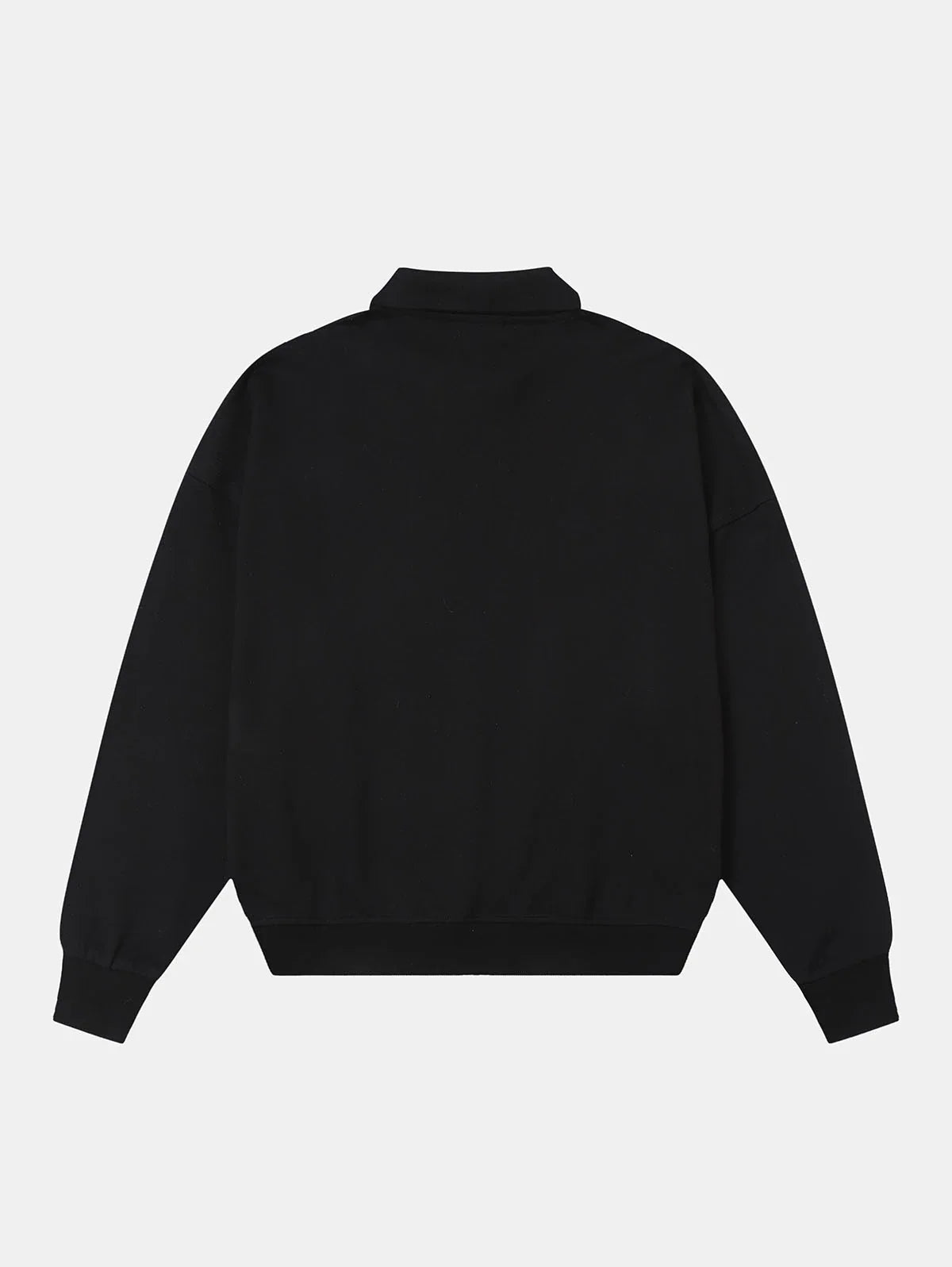 360 GSM 100% COTTON BOXY CROPPED FIT QUARTER-ZIP 'BLACK 'SWEATSHIRT