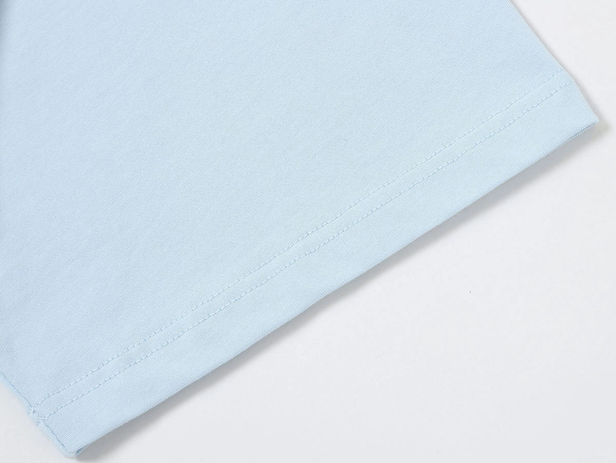 240 GSM BOXY CROPPED FIT 'ICE BLUE' T-SHIRT