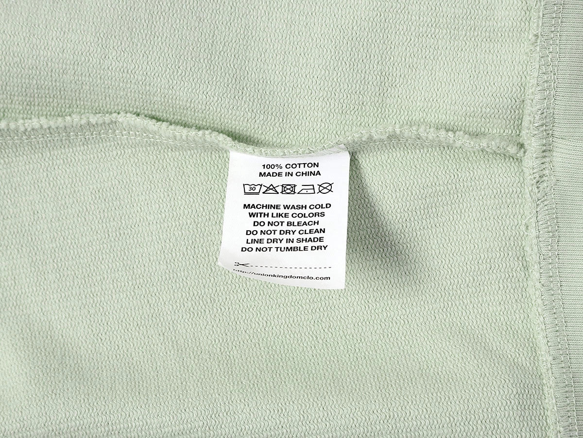 360 GSM 100% COTTON BOXY CROPPED FIT QUARTER-ZIP 'LIGHT GREEN' SWEATSHIRT