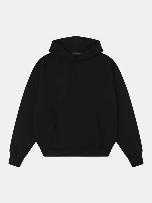 360 GSM 100% COTTON BOXY CROPPED FIT 'BLACK' HOODIE