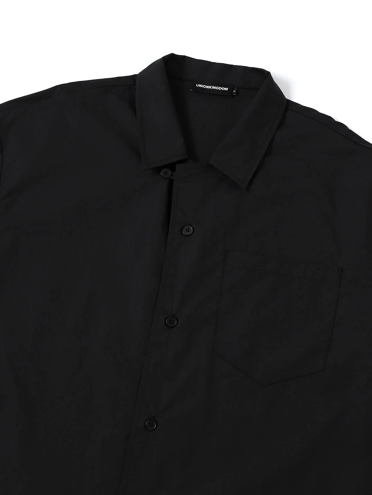 BOXY CROPPED FIT 'BLACK' CUBAN SHIRT