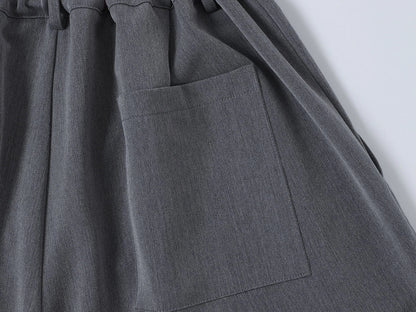 LOOSE FIT PLEATED 'GRAY' SHORTS