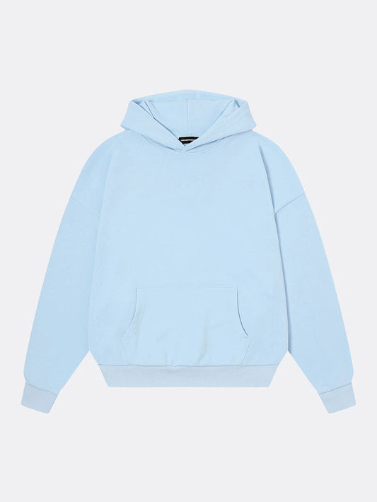 360 GSM 100% COTTON BOXY CROPPED FIT 'PURE BLUE' HOODIE