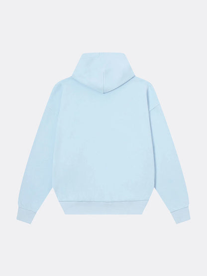 360 GSM 100% COTTON BOXY CROPPED FIT 'PURE BLUE' HOODIE