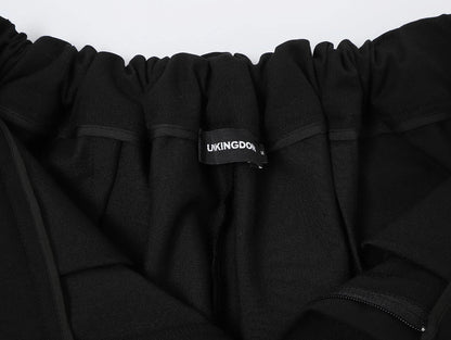 BAGGY FIT 'BLACK' PLEATED PANTS