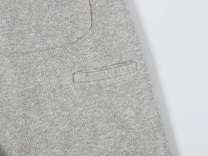 380 GSM COZY BAGGY BUBBLE 'FLOWER GRAY' STRAIGHT PANTS