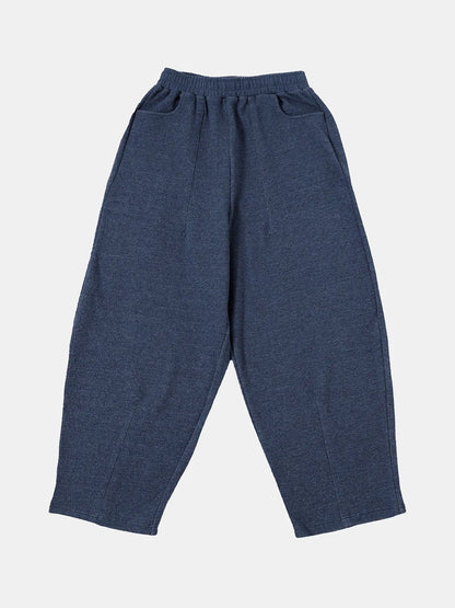 380 GSM COZY BAGGY BUBBLE 'DENIM BLUE' STRAIGHT PANTS