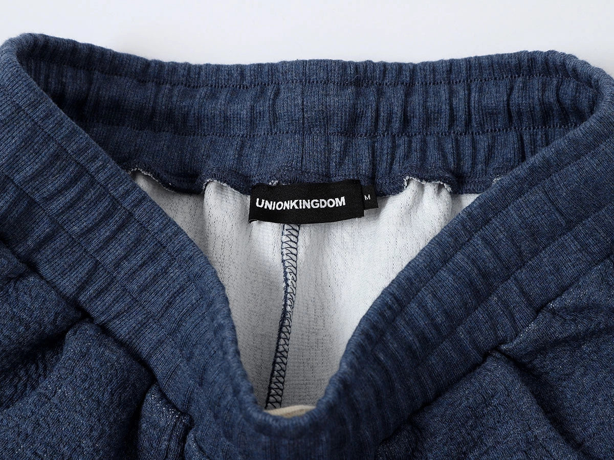 380 GSM COZY BAGGY BUBBLE 'DENIM BLUE' STRAIGHT PANTS