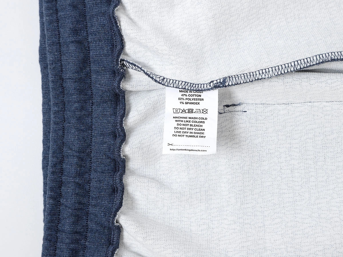 380 GSM COZY BAGGY BUBBLE 'DENIM BLUE' STRAIGHT PANTS
