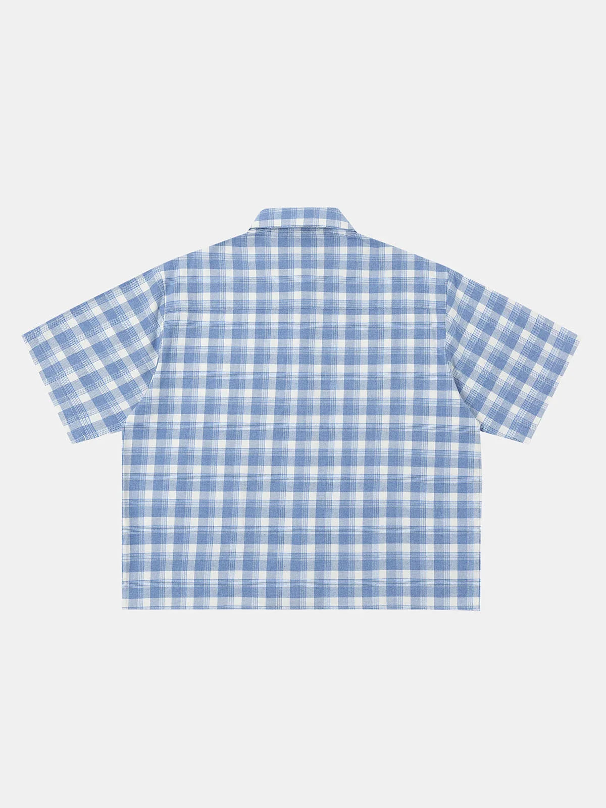 BOXY CROPPED FIT PLAID FLANNEL SHIRT