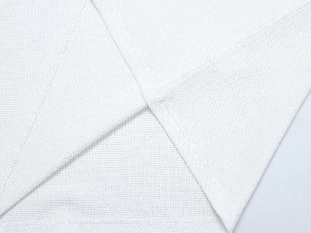380 GSM WAFFLE WEAVE 'WHITE' LONG SLEEVE