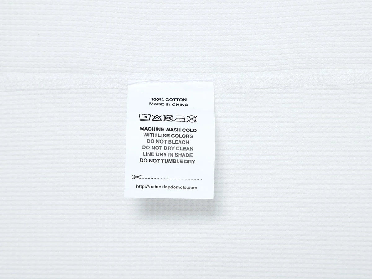 380 GSM WAFFLE WEAVE 'WHITE' LONG SLEEVE