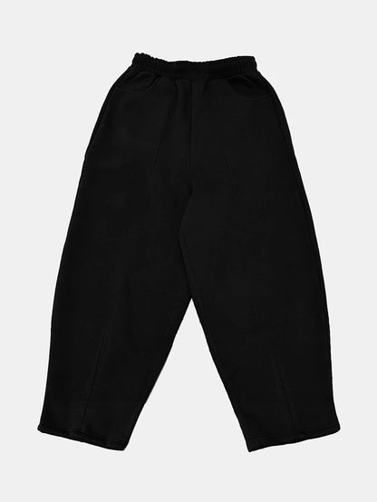 520 GSM COZY BAGGY 'BLACK' STRAIGHT PANTS