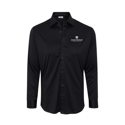 Johns Hopkins Quattro Flex Dress Shirt with Semi-Spread Collar Black