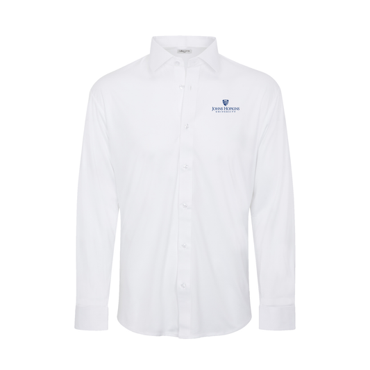 Johns Hopkins Quattro Flex Dress Shirt with Semi-Spread Collar White