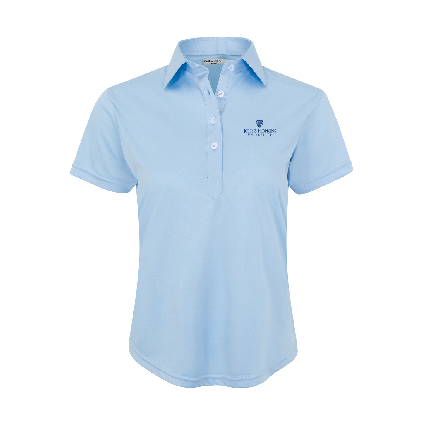 Johns Hopkins Women's Cap Sleeve Semi Spread Polo Sky Blue