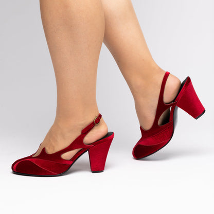 Kathryn Vintage Slingbacks (Aurora Red)