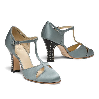Marigold Rhinestone 1920s Pumps (Sea Green)