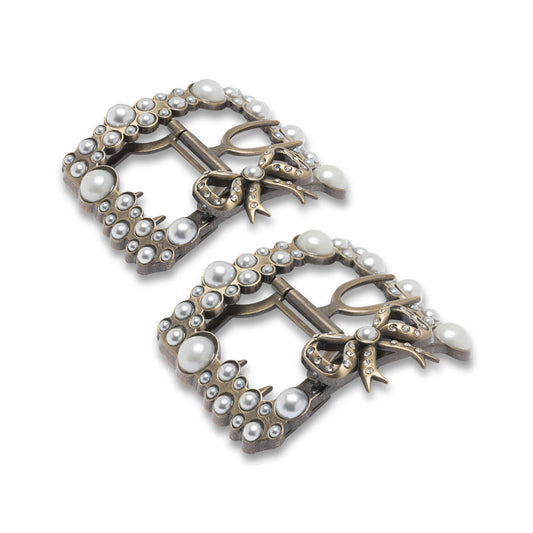Pearl Buckles (Antique Gold)