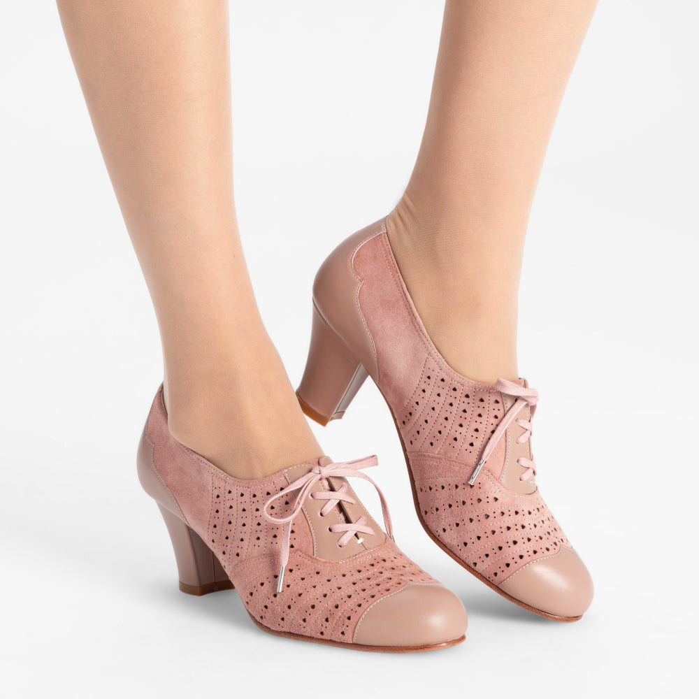 Rita Vintage Oxfords Wide (Blush Pink)