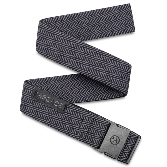 Arcade Mens Hemmingway Slim Webbed Belt - Black/Black - OS