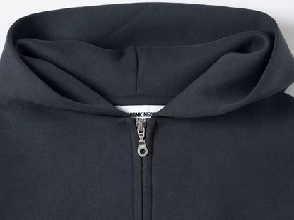 630 GSM BOXY CROPPED FIT 'STONE COAL' ZIP-UP HOODIE