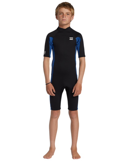 Billabong Kids 2mm Foil Back Zip Short Sleeve Shortie Springsuit Wetsuit