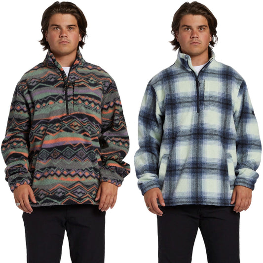 Billabong Mens Boundary Half Zip Mock Neck Fleece