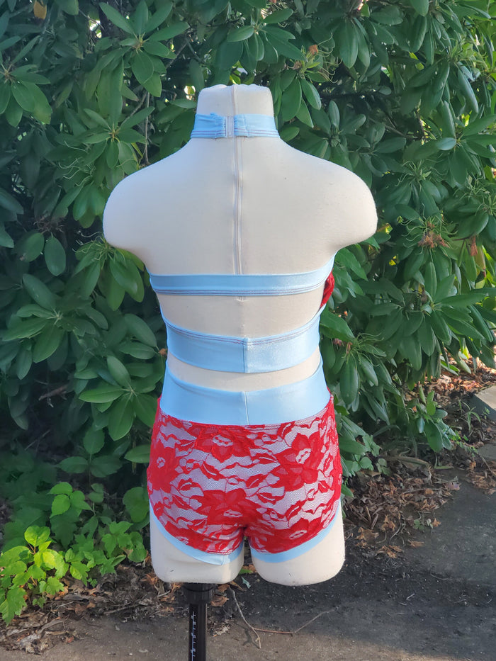 Adult Lace Cross Top Dance Set