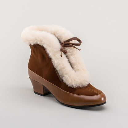 Alpen Retro Winter Booties (Brown/Ivory)