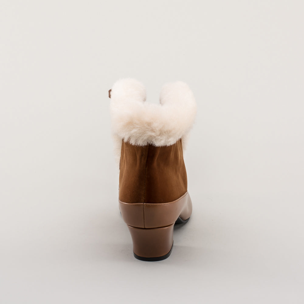 Alpen Retro Winter Booties (Brown/Ivory)