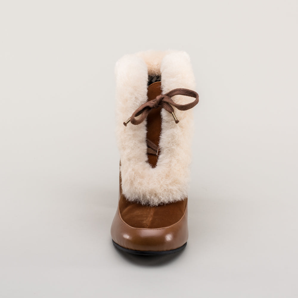 Alpen Retro Winter Booties (Brown/Ivory)