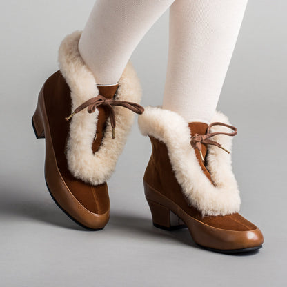 Alpen Retro Winter Booties (Brown/Ivory)