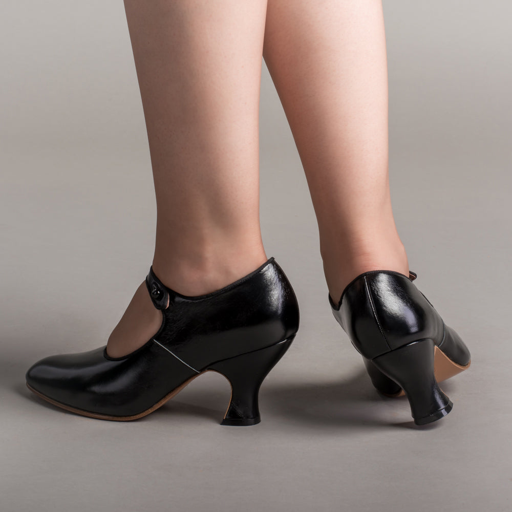 Anna May 1920s Mary Jane High Heels (Black)