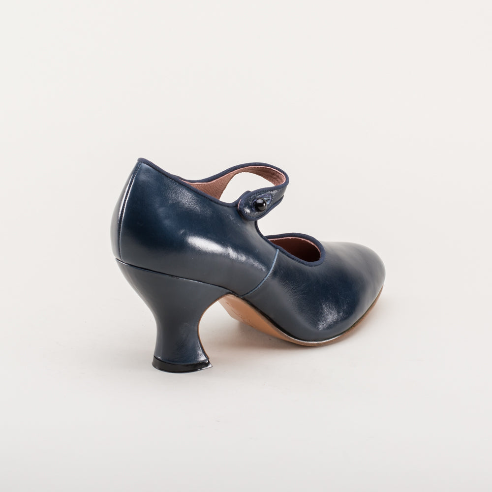 Anna May 1920s Mary Jane High Heels (Navy)