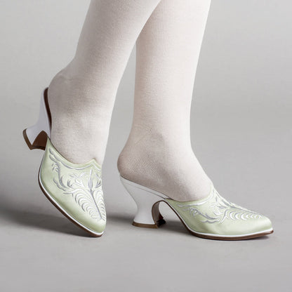 Antoinette 18th Century Mules (Green)