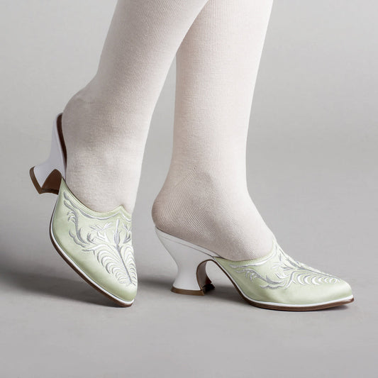 Antoinette 18th Century Mules (Green)
