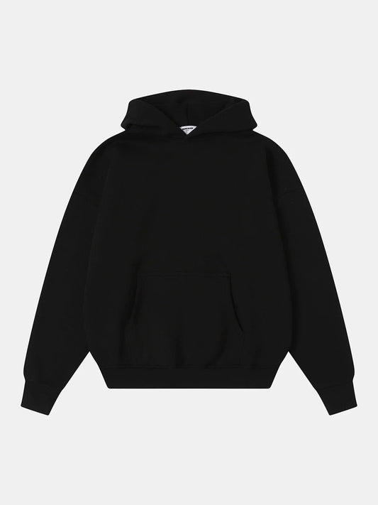 520 GSM BOXY CROPPED FIT 'BLACK' HOODIE