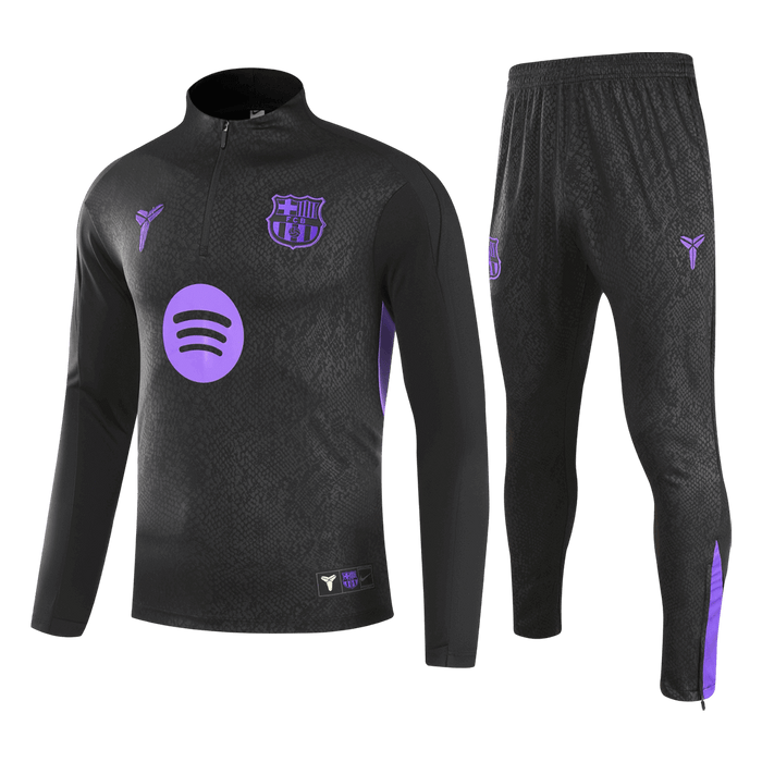 Barcelona 1/4 Zip Tracksuit 2025/26 Black