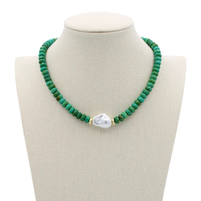 Baroque Pearl Necklace - Green