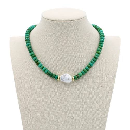 Baroque Pearl Necklace - Green
