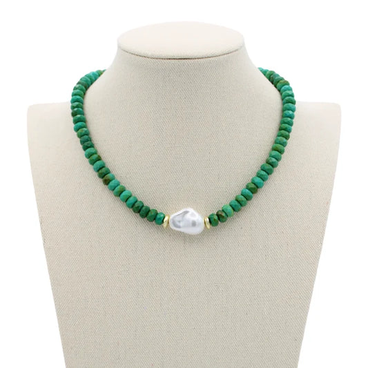 Baroque Pearl Necklace - Green