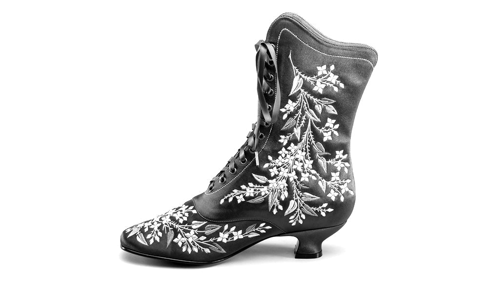 Flora Women's Embroidered Boots (Emerald Green)