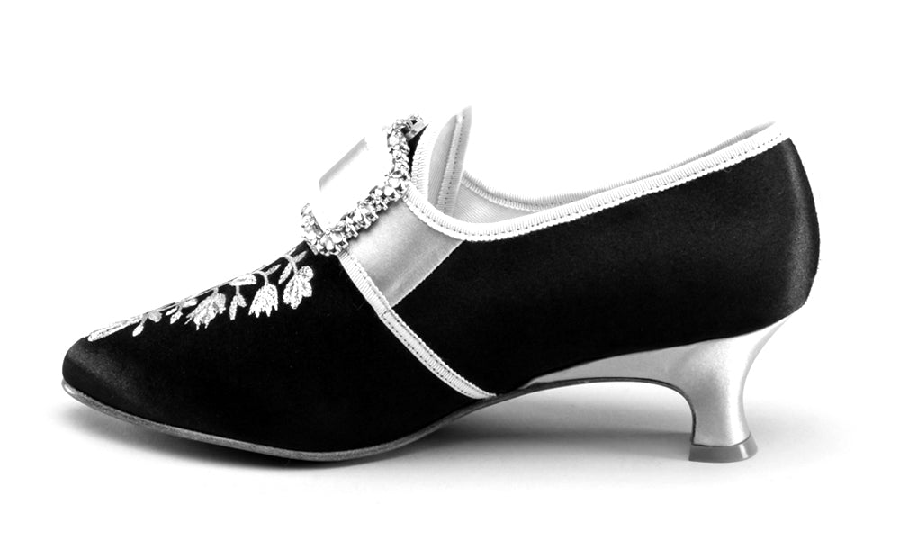 Primrose 18th Century Shoes (Black/Pink)