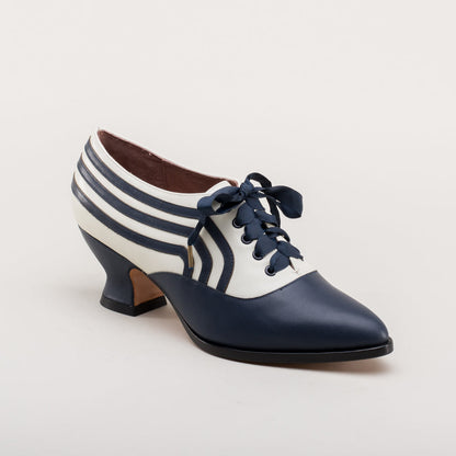 Bernadette Edwardian Oxfords (Navy/Ivory)