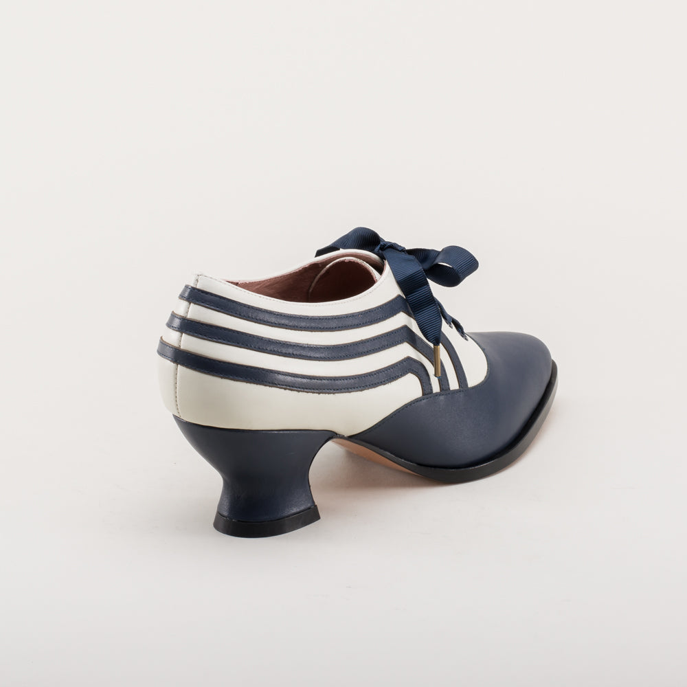 Bernadette Edwardian Oxfords (Navy/Ivory)