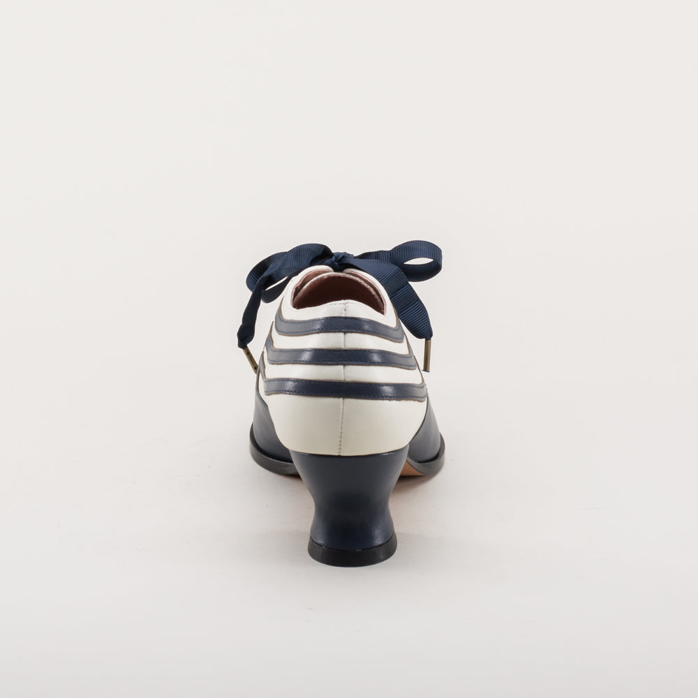 Bernadette Edwardian Oxfords (Navy/Ivory)