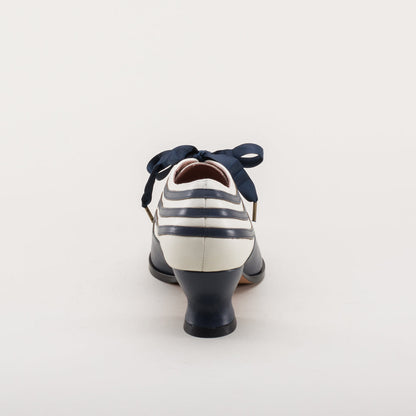 Bernadette Edwardian Oxfords (Navy/Ivory)